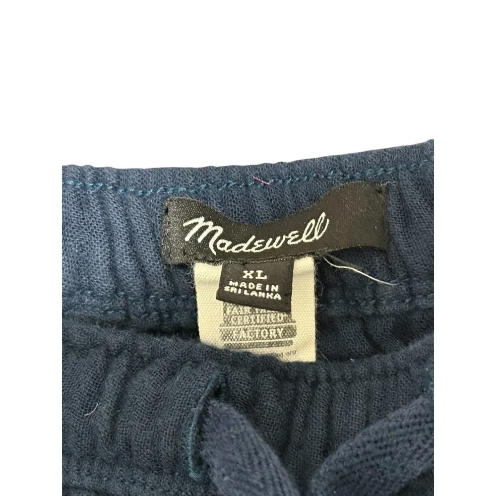 Madewell Lightspun Pull-On Mid-Rise Jogger Pants XL Navy Cotton Gauze  Lounge - Picture 3 of 12